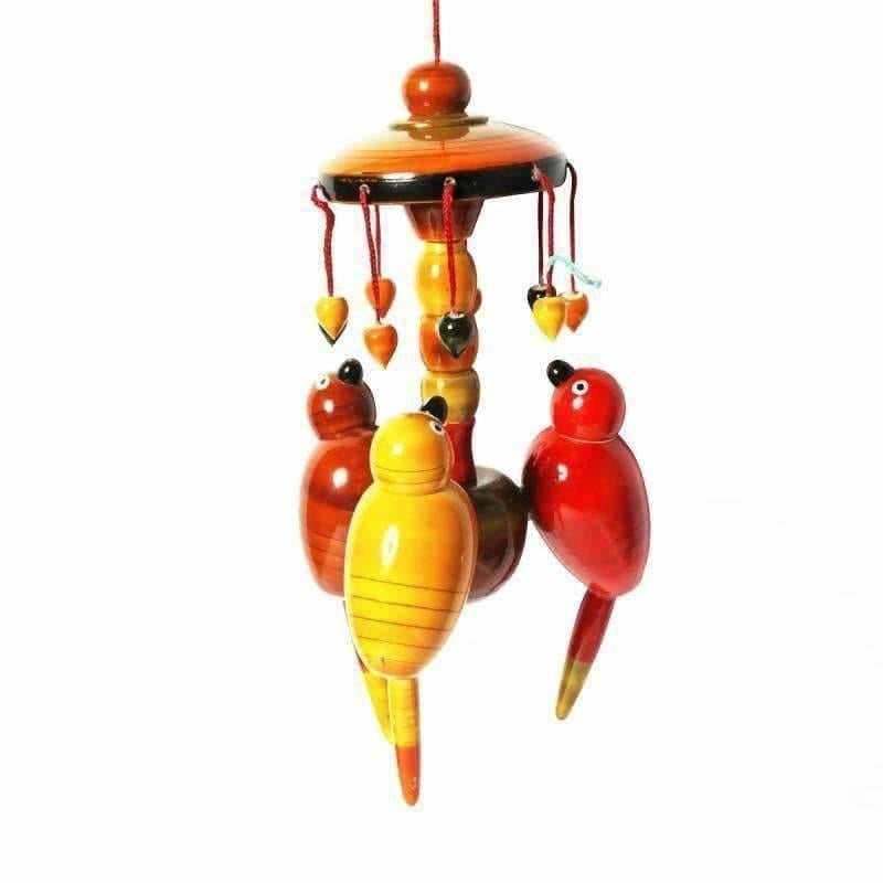 Etikoppaka handmade Wooden Colorful Wall Hanging With Parrots | Grocsy