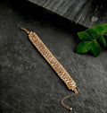 Bling Accessories Fine Brass Metal Chain Bracelet with Hand Weaved Glass Crystal | Grocsy