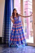 Casual Designer Blue Cotton Silk Gown - Anbazaar | Grocsy