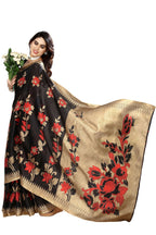 Vamika black Printed Art Silk Saree | Grocsy