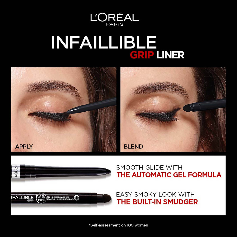 L'Oreal Paris Infaillible Grip Upto 36H Gel Automatic Eye Liner - 001 Intense Black | Grocsy