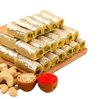 Ganesha Minimal Style Rakhi And Kaju Rolls Box | Grocsy