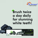 Dr. Morepen Active Smile Charcoal Toothpaste with Bamboo Brush | Grocsy