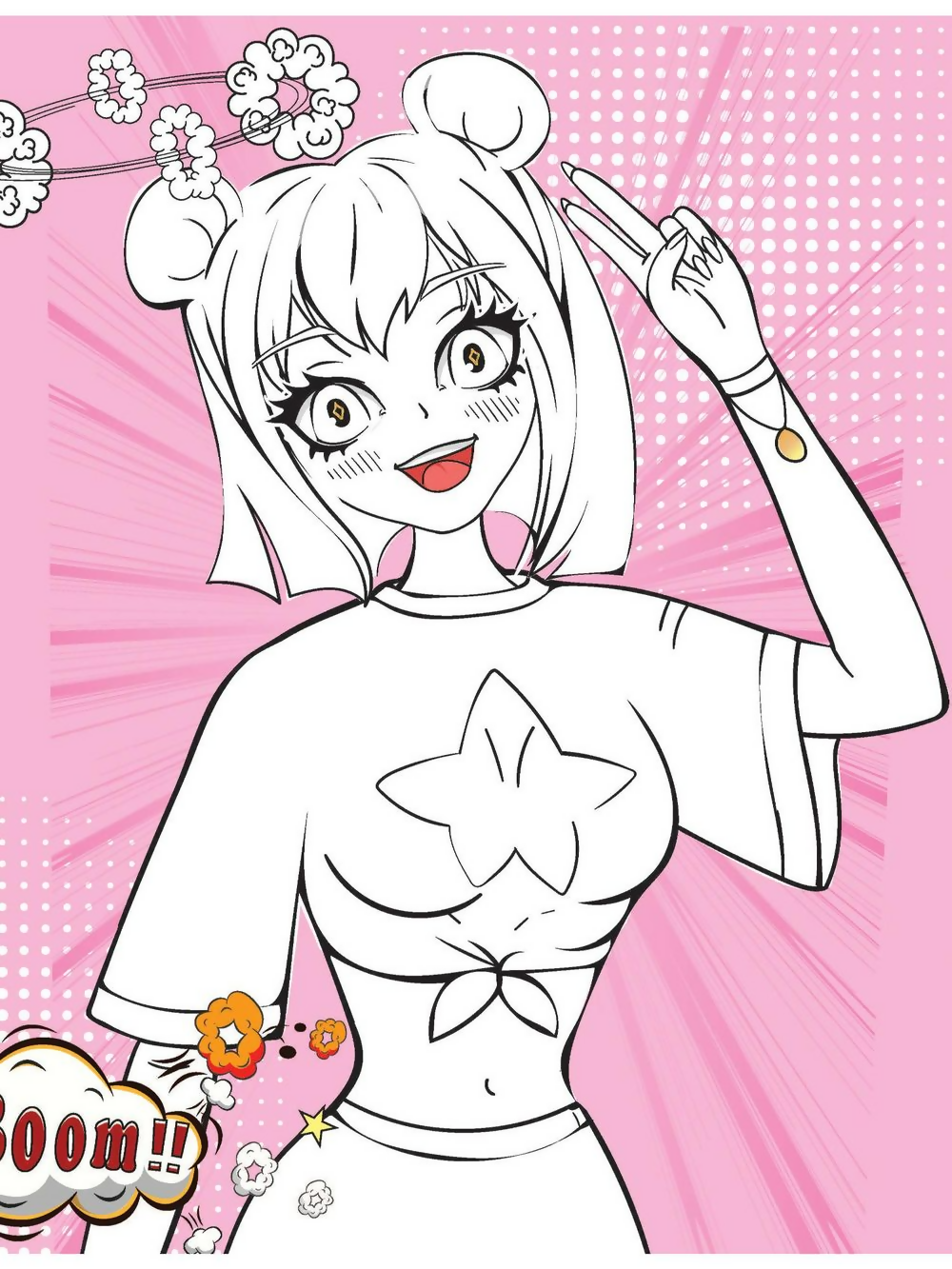 Dreamland Publications Colour Your Own Manga Book 1 With Free Manga Colouring Poster For Kids | Grocsy