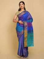 Kalamandir Ikkat Print Silk Blend Multi Color Uppada Saree | Grocsy