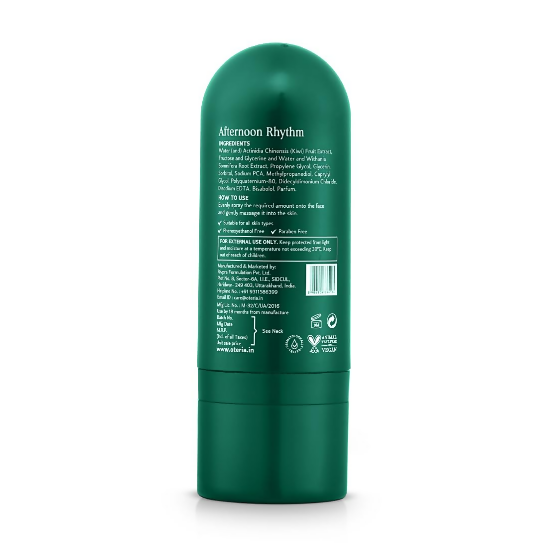 Oteria Radiant Kiwi Mist Spray Toner For Provides Skin With Essential Nutrients | Grocsy