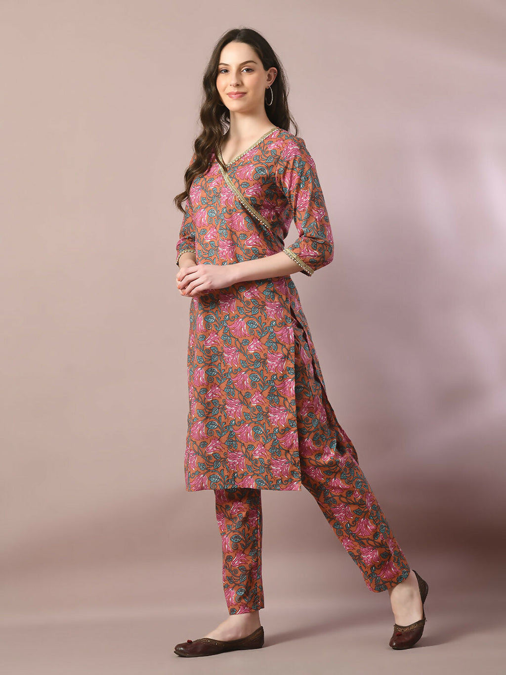 Myshka Women's Multi Printed Cotton Straight Party Kurta Set | Grocsy