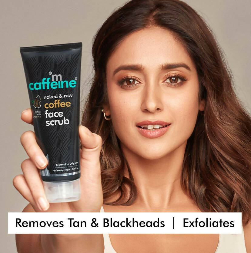 mCaffeine Naked & Raw Coffee Face Scrub with Walnut for Fresh Glow | Grocsy