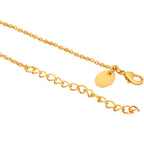Nuyug 18k Gold-Plated Crystal Studded Minimal Chain Pendant Necklace | Grocsy