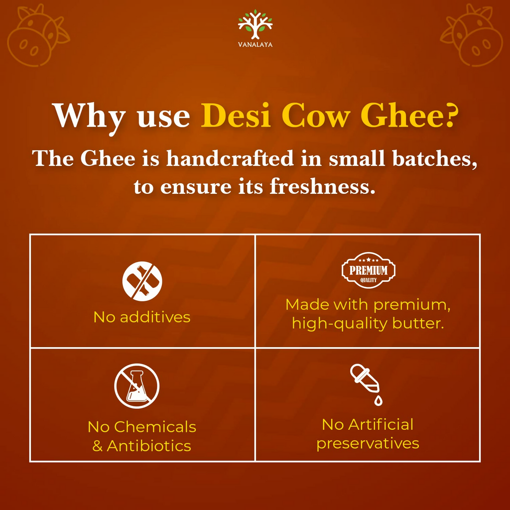 Vanalaya A2 Desi Cow Ghee Prepared By Traditional Bilona Method | Grocsy