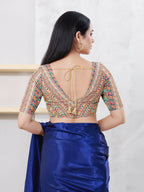 Joban Fashion Light-Gold Shift Elbow Sleeveless Back Open Blouse | Grocsy