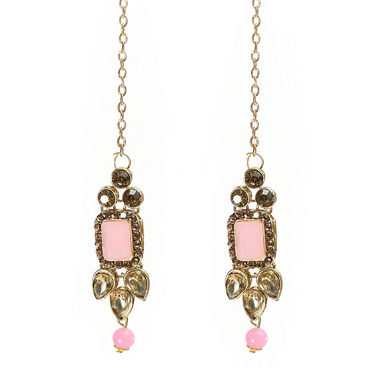Mominos Fashion Johar Kamal Gold-Polished Brass Finish Kundan/Stone Choker For Women (Baby Pink) | Grocsy