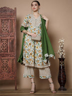 Myshka Women's Multi Anarkali Kurta & Palazzos With Dupatta | Grocsy
