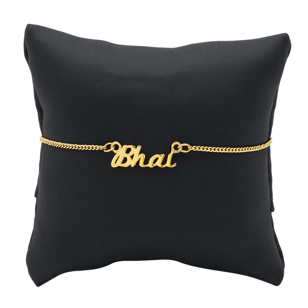 trueBrowns X Voylla Gold-Toned 'Bhai' Bracelet Rakhi With Roli Chaawal Pack | Grocsy