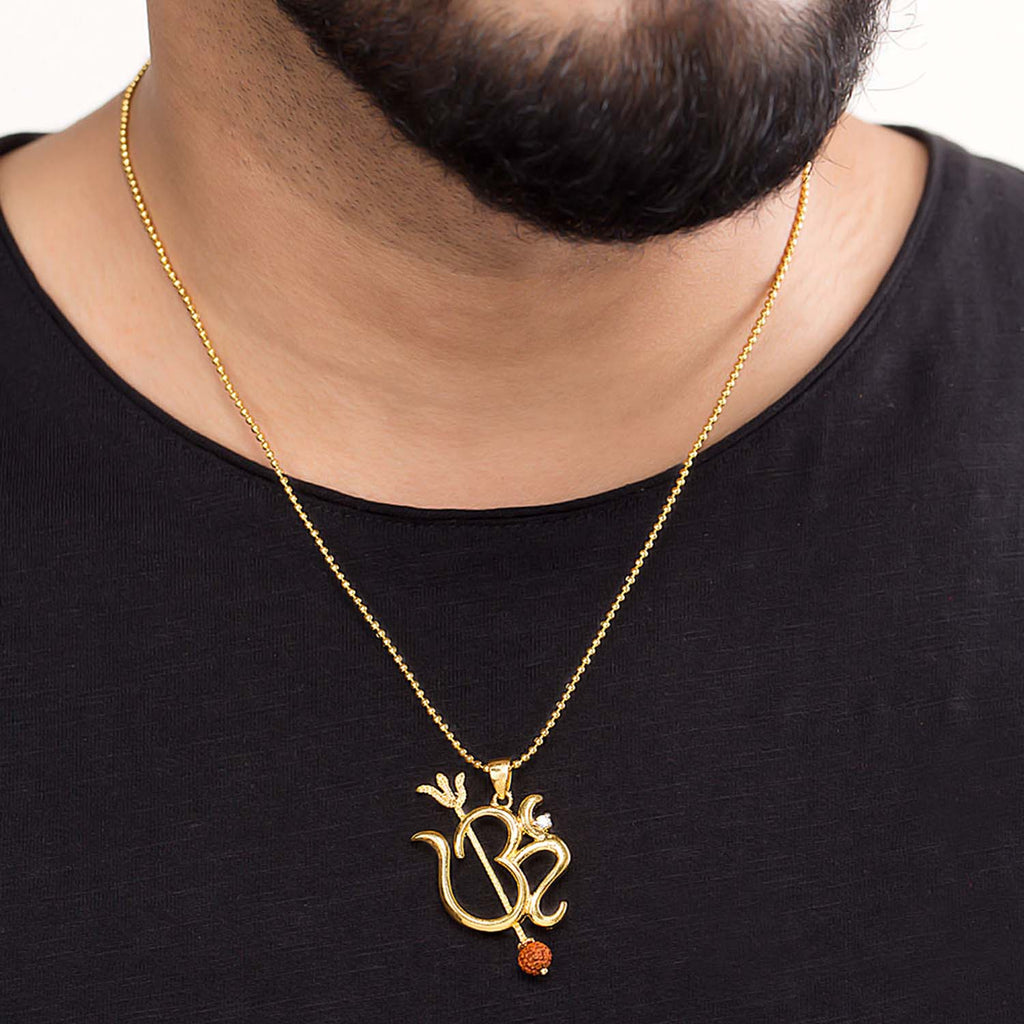 trueBrowns X Voylla Rudraksha Studded 'OM' Rakhi-Pendant | Grocsy