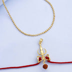 trueBrowns X Voylla Shiva Damru Rudraksha Rakhi-Pendant | Grocsy