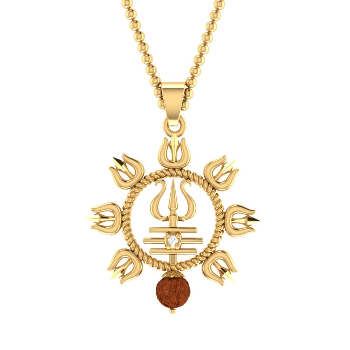 trueBrowns X Voylla Rudraksha Studded Trishul Rakhi-Pendant | Grocsy