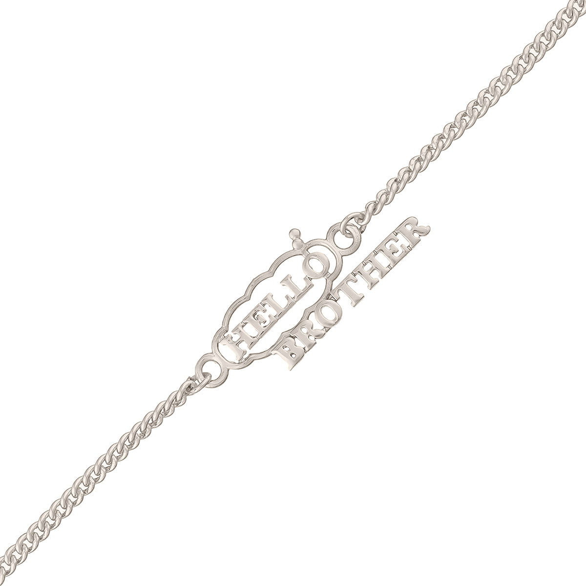 trueBrowns X Voylla Stylish Hello Brother Silver Tone Bracelet Rakhi | Grocsy