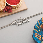 trueBrowns X Voylla Stylish Hello Brother Silver Tone Bracelet Rakhi | Grocsy