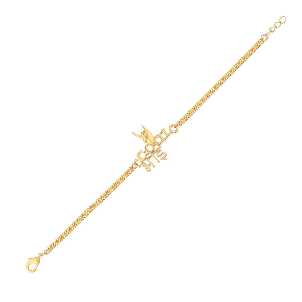 trueBrowns Gold Tone Cool Bhai Bracelet Style Rakhi | Grocsy