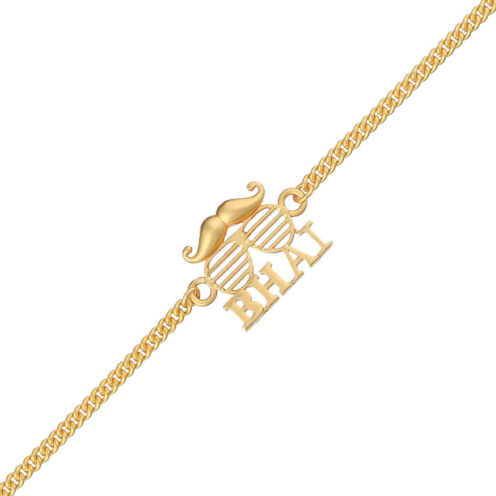 trueBrowns Bhai Gold Tone Bracelet Style Rakhi | Grocsy
