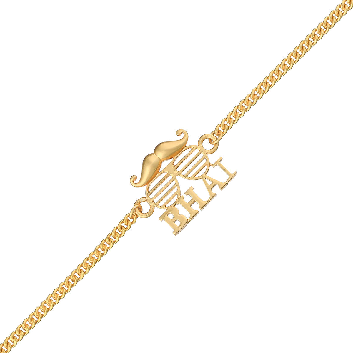 trueBrowns Bhai Gold Tone Bracelet Style Rakhi | Grocsy
