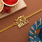 trueBrowns Bhai Gold Tone Bracelet Style Rakhi | Grocsy