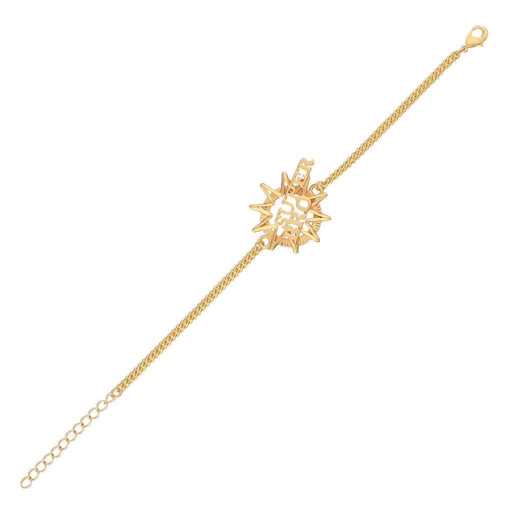 trueBrowns X Voylla Super Bro Fabulous Gold Tone Rakhi | Grocsy