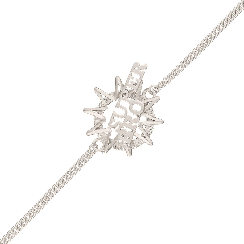 trueBrowns X Voylla Stylish Super Bro Silver Plated Bracelet Rakhi | Grocsy