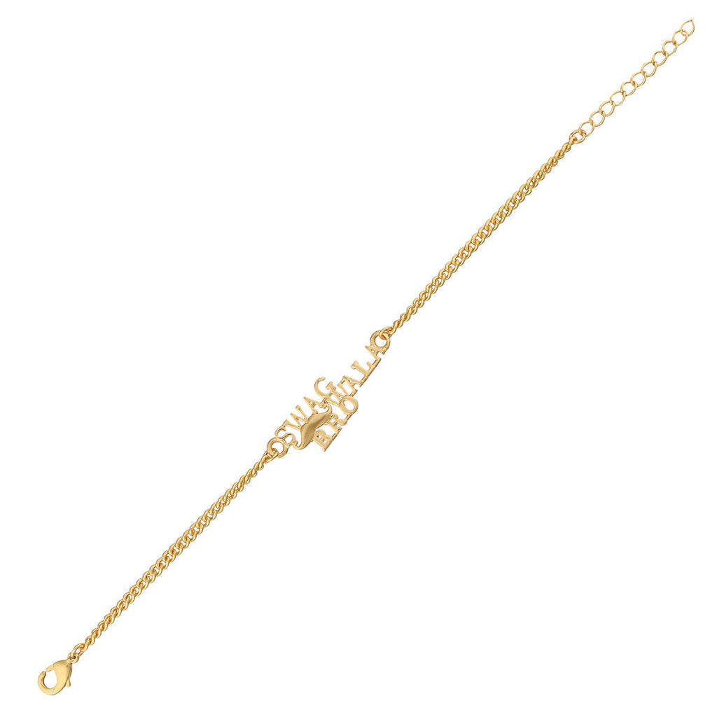 trueBrowns X Voylla Swag Wala Bro Gold Tone Bracelet Style Rakhi | Grocsy