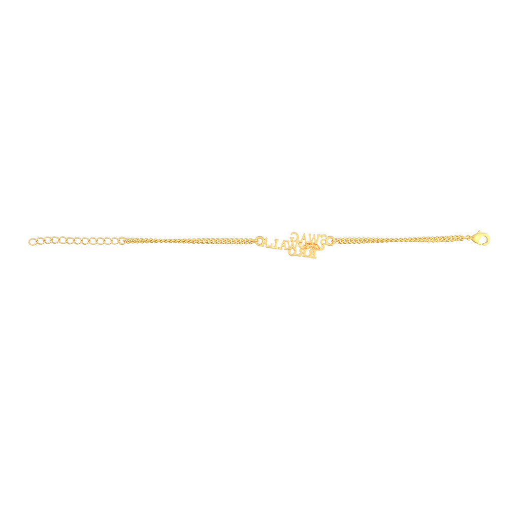 trueBrowns X Voylla Swag Wala Bro Gold Tone Bracelet Style Rakhi | Grocsy