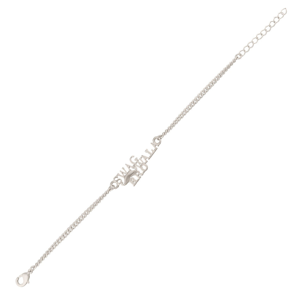 trueBrowns X Voylla Stylish Swag Wala Bro Silver Plated Bracelet Rakhi | Grocsy
