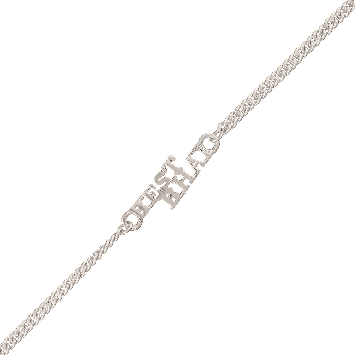 trueBrowns Silver Tone Best Bhai Bracelet Style Rakhi | Grocsy