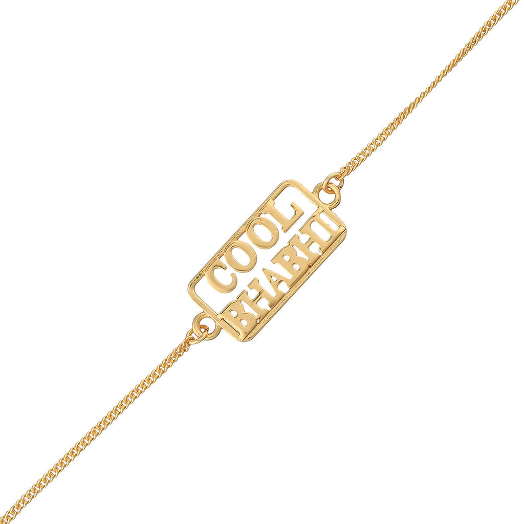 trueBrowns Stylish Gold-Polished Cool Bhabhi Bracelet Rakhi | Grocsy