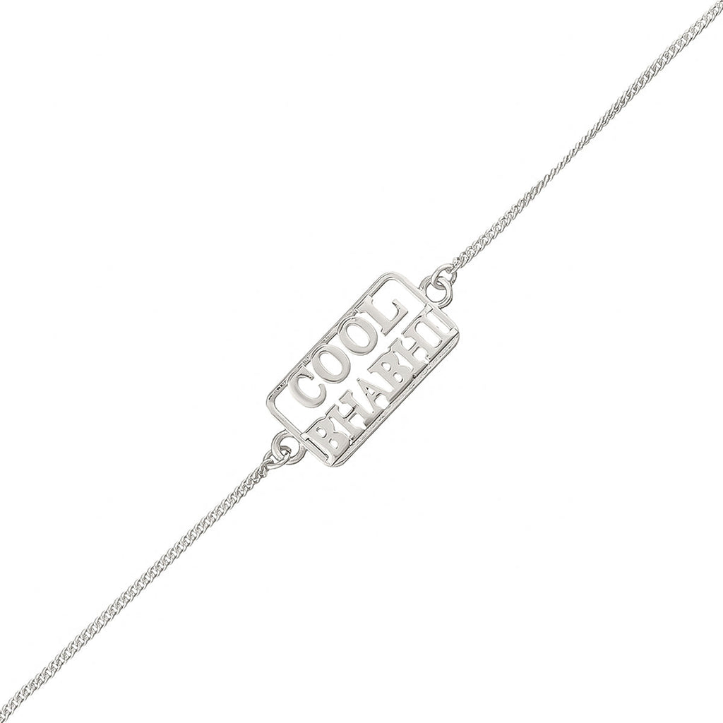 trueBrowns Designer Silver Tone Cool Bhabhi Bracelet Style Rakhi | Grocsy