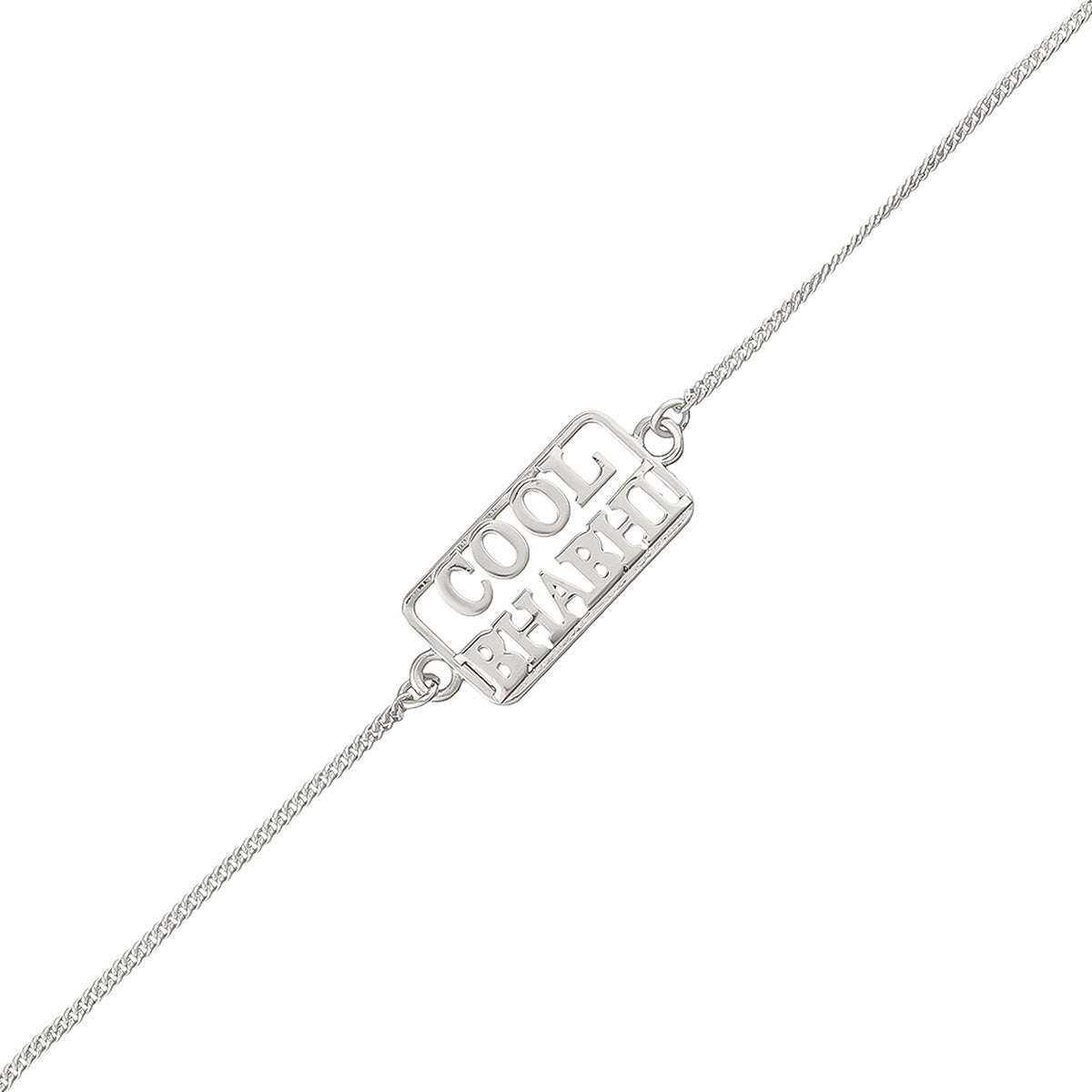 trueBrowns Designer Silver Tone Cool Bhabhi Bracelet Style Rakhi | Grocsy