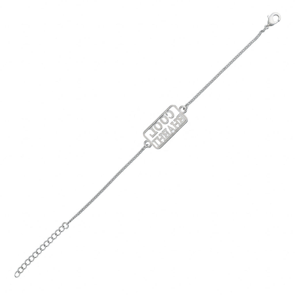 trueBrowns Designer Silver Tone Cool Bhabhi Bracelet Style Rakhi | Grocsy