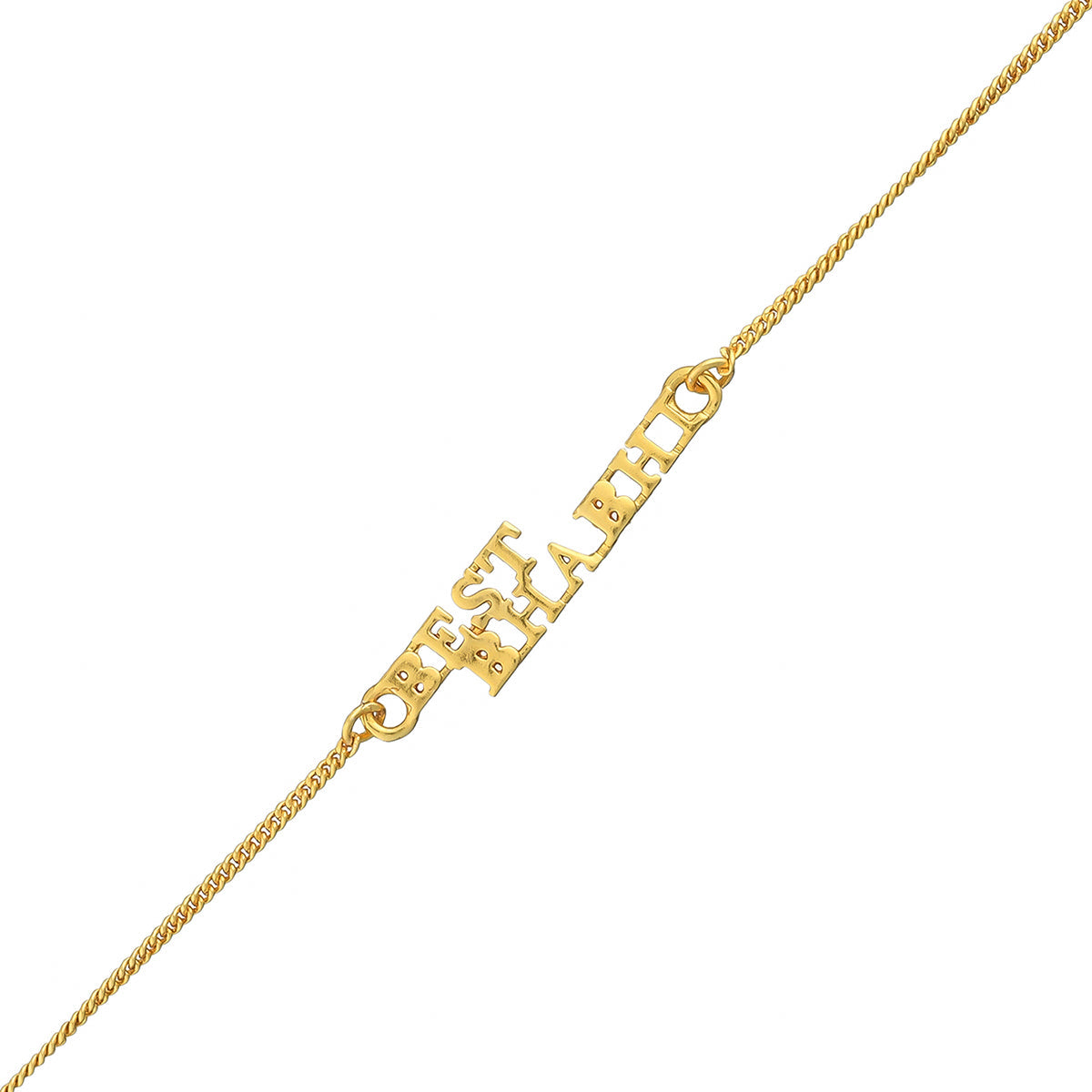 trueBrowns Gold Tone Best Bhabhi Bracelet Rakhi | Grocsy