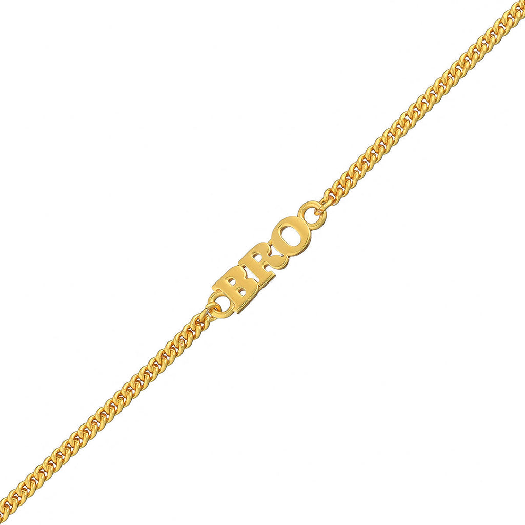 trueBrowns Gold Tone Fashionable BRO Rakhi | Grocsy