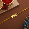 trueBrowns Gold Tone Fashionable BRO Rakhi | Grocsy