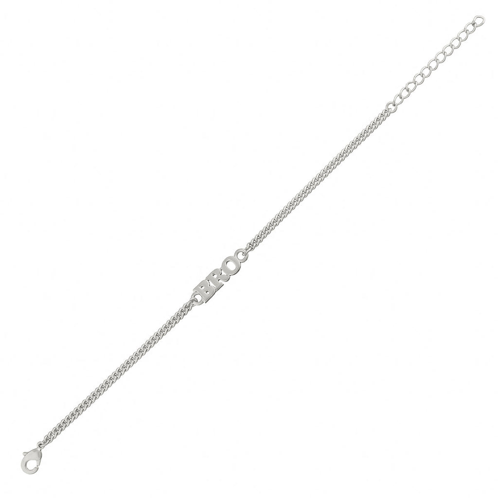 trueBrowns Silver Tone Fashionable BRO Bracelet Rakhi | Grocsy