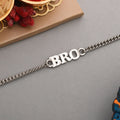 trueBrowns Silver Tone Fashionable BRO Bracelet Rakhi | Grocsy