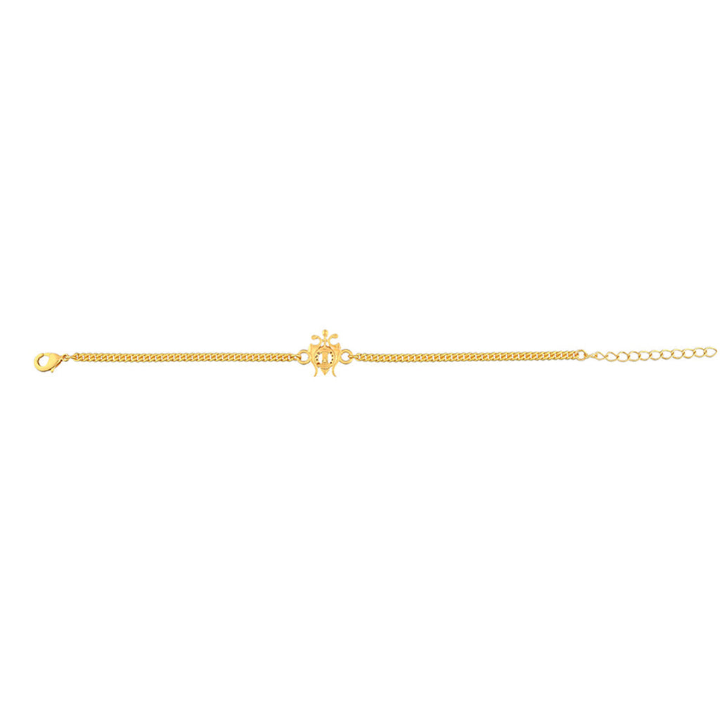 trueBrowns Yellow Gold-Polished Trishul Bracelet Rakhi | Grocsy