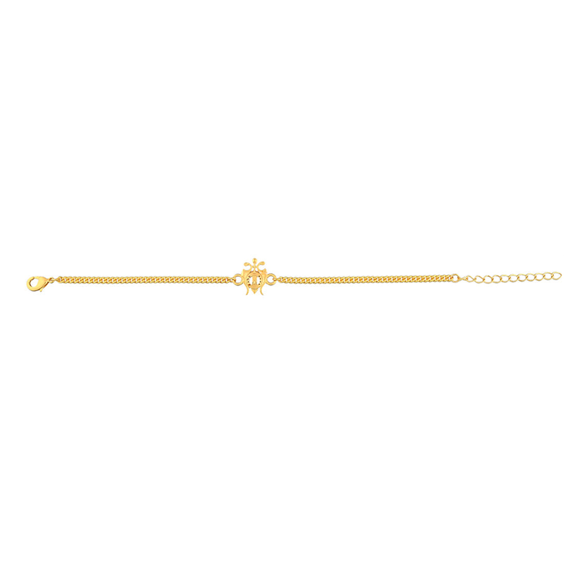 trueBrowns Yellow Gold-Polished Trishul Bracelet Rakhi | Grocsy