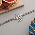 trueBrowns Trishul Silver Tone Bracelet Rakhi | Grocsy