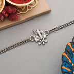 trueBrowns Trishul Silver Tone Bracelet Rakhi | Grocsy