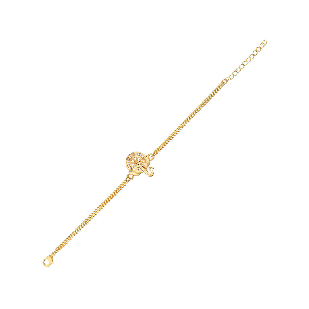 trueBrowns Gold Tone Ganesha Bracelet Style Rakhi | Grocsy