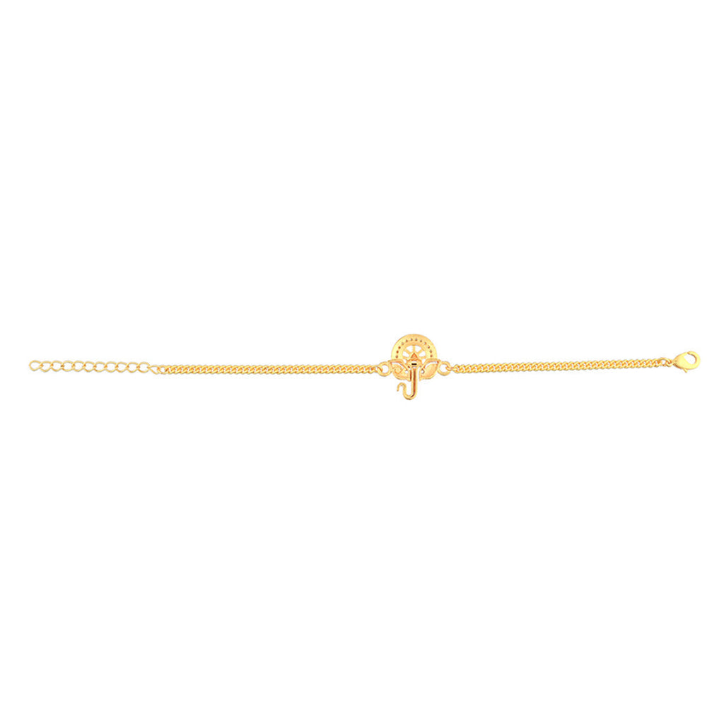 trueBrowns Gold Tone Ganesha Bracelet Style Rakhi | Grocsy