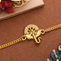 trueBrowns Gold Tone Ganesha Bracelet Style Rakhi | Grocsy