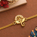 trueBrowns Gold Tone Ganesha Bracelet Style Rakhi | Grocsy
